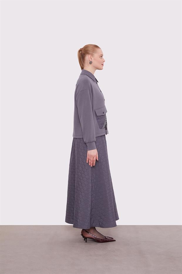 Antrasit Kapitone Etekli Takım