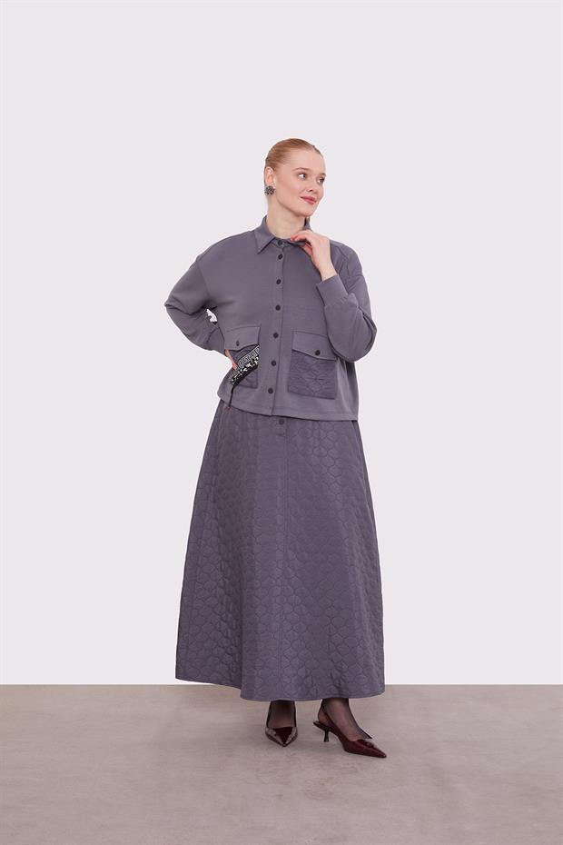 Antrasit Kapitone Etekli Takım