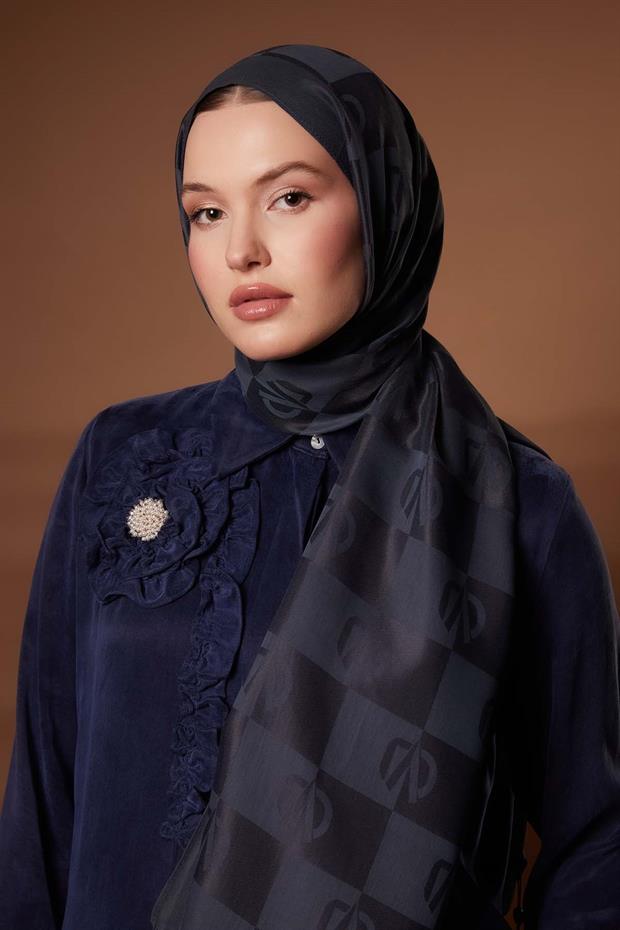 Antrasit Kare LVD Baskılı Naia Jakar Şal