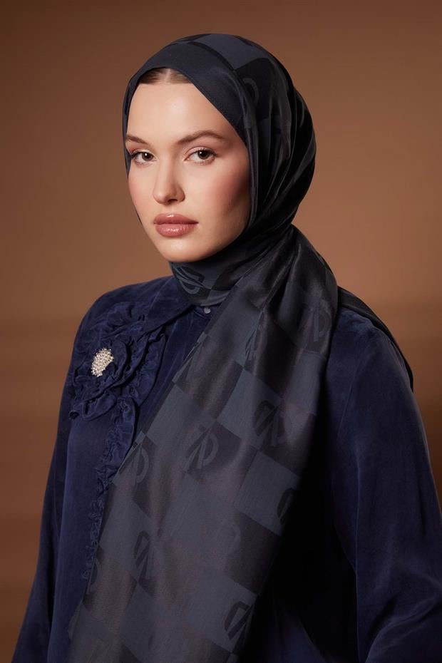 Antrasit Kare LVD Baskılı Naia Jakar Şal