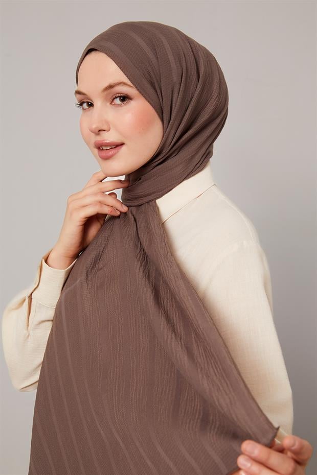 Antrasit Kendinden Dokulu Natural Line Şal