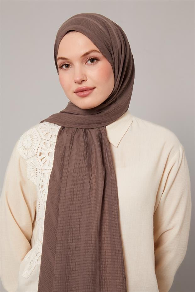 Antrasit Kendinden Dokulu Natural Line Şal