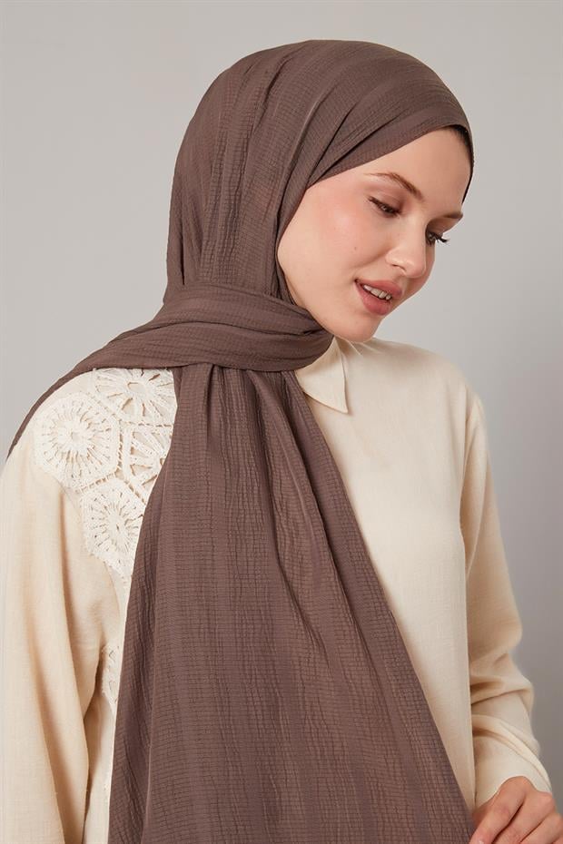 Antrasit Kendinden Dokulu Natural Line Şal