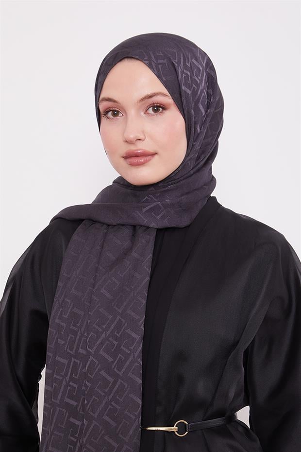 Antrasit L Desen İtalyan Jakar Şal