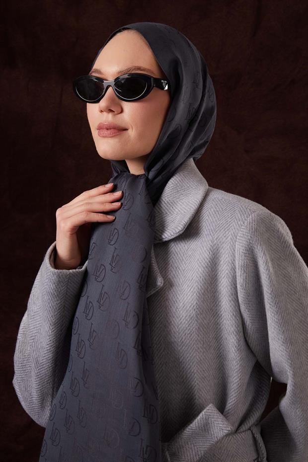 Antrasit LVD Baskılı Naia Jakar Şal