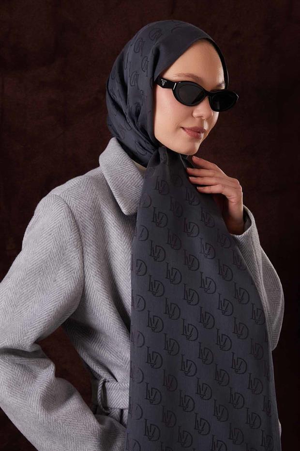 Antrasit LVD Baskılı Naia Jakar Şal