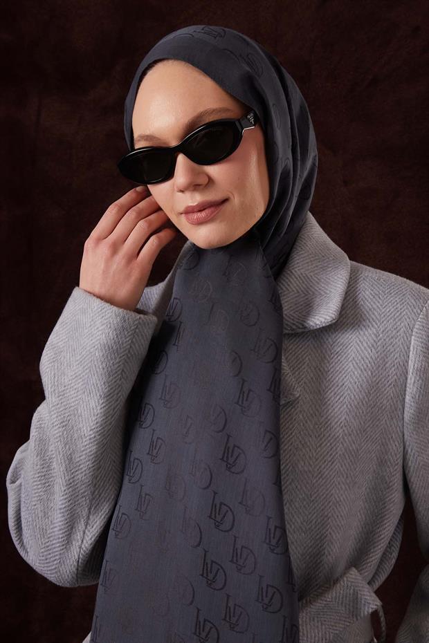 Antrasit LVD Baskılı Naia Jakar Şal