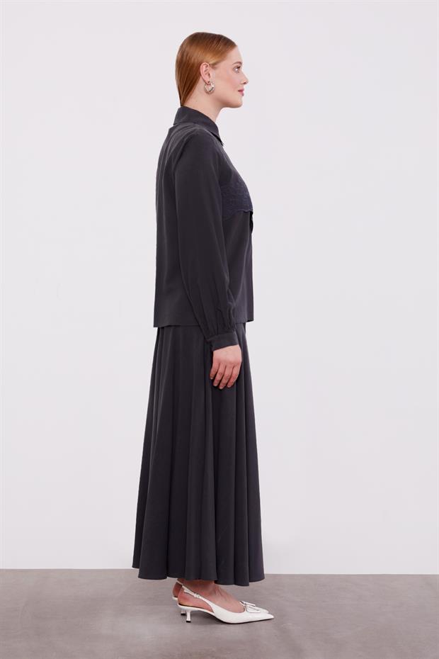 Antrasit Nakış Detaylı Cupra Etek Takım