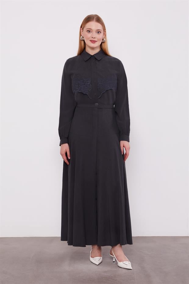 Antrasit Nakış Detaylı Cupra Etek Takım