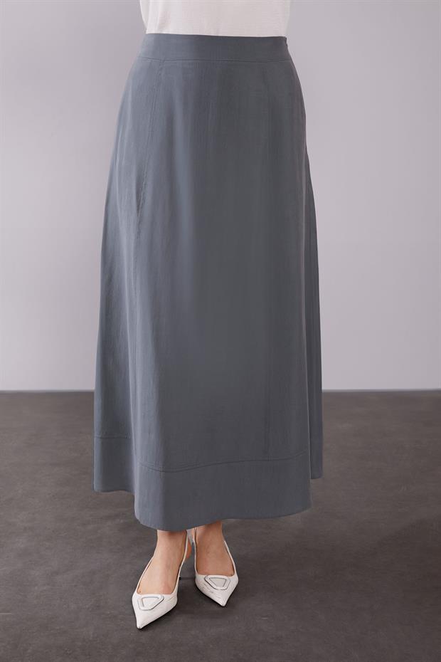 Antrasit Omuz Fermuar Detaylı Etek Takım