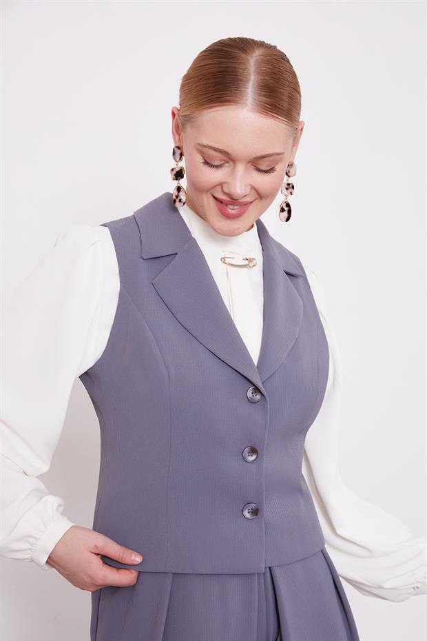 Antrasit Pile Detaylı İkili Takım