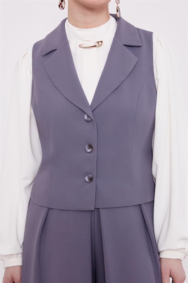 Antrasit Pile Detaylı İkili Takım