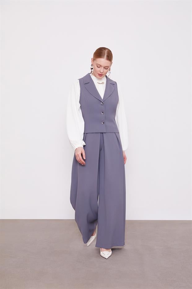 Antrasit Pile Detaylı İkili Takım