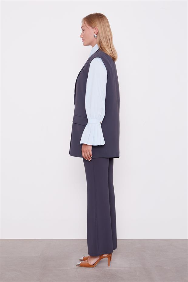 Antrasit Yelekli İkili Takım