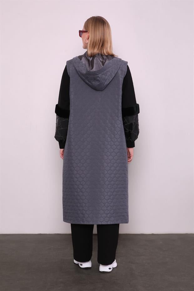 Antrasit Zincir Detaylı Yelek