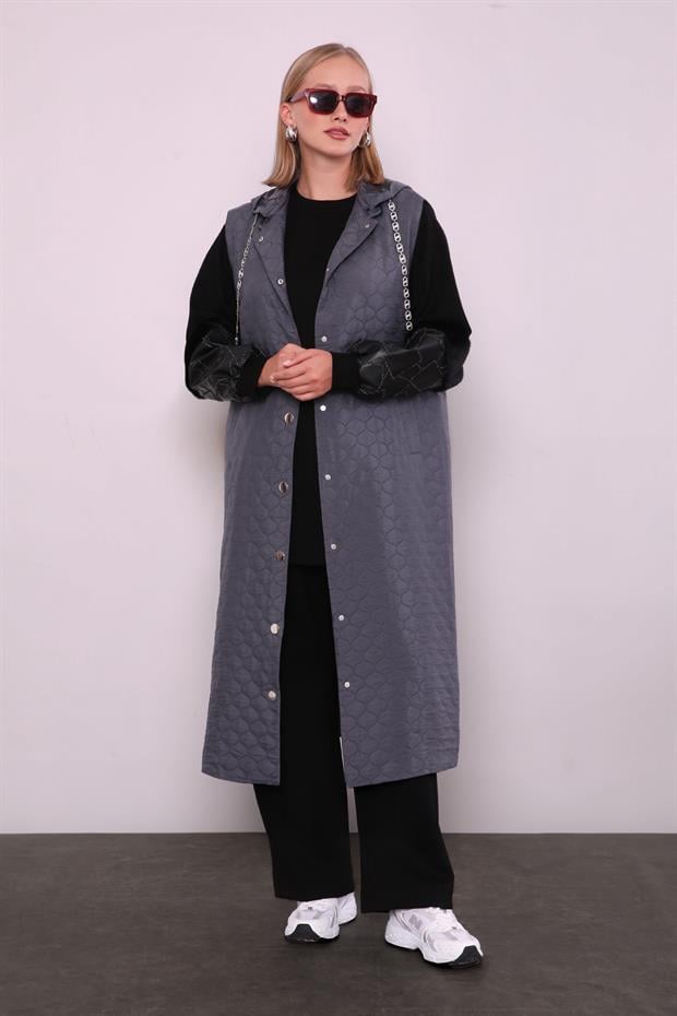 Antrasit Zincir Detaylı Yelek