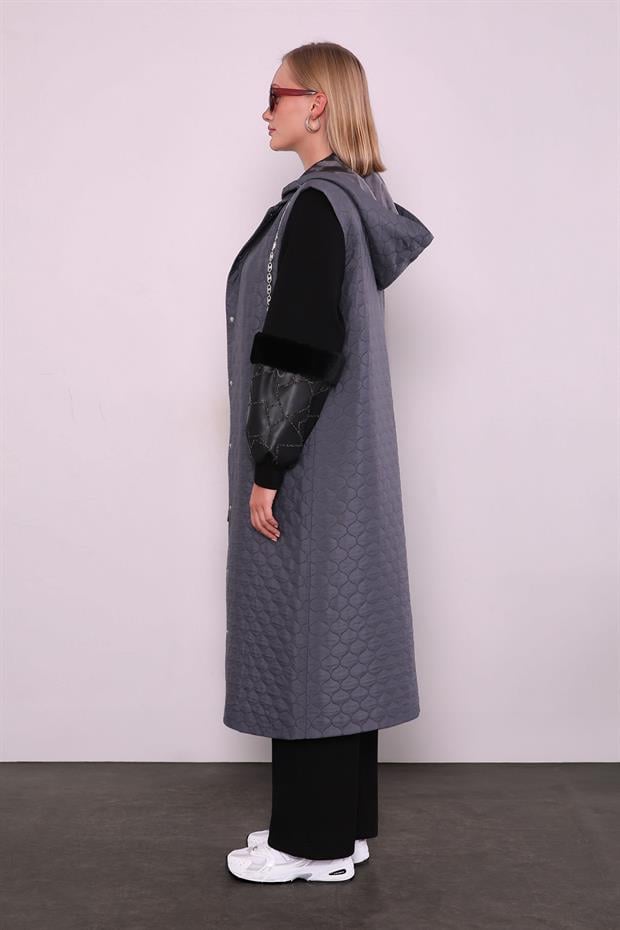 Antrasit Zincir Detaylı Yelek