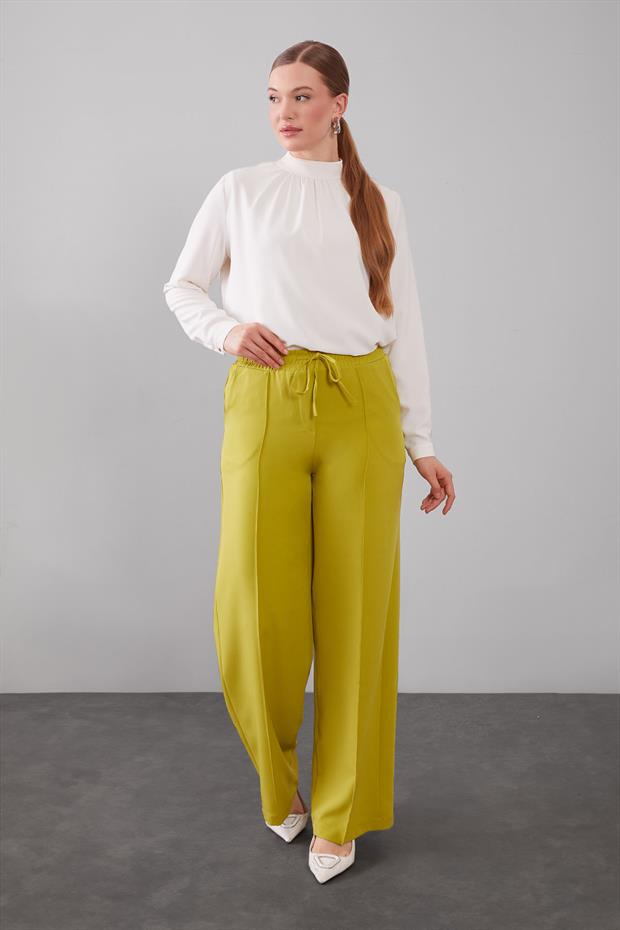 Asit Beli Lastikli Nervür Dikişli Pantolon