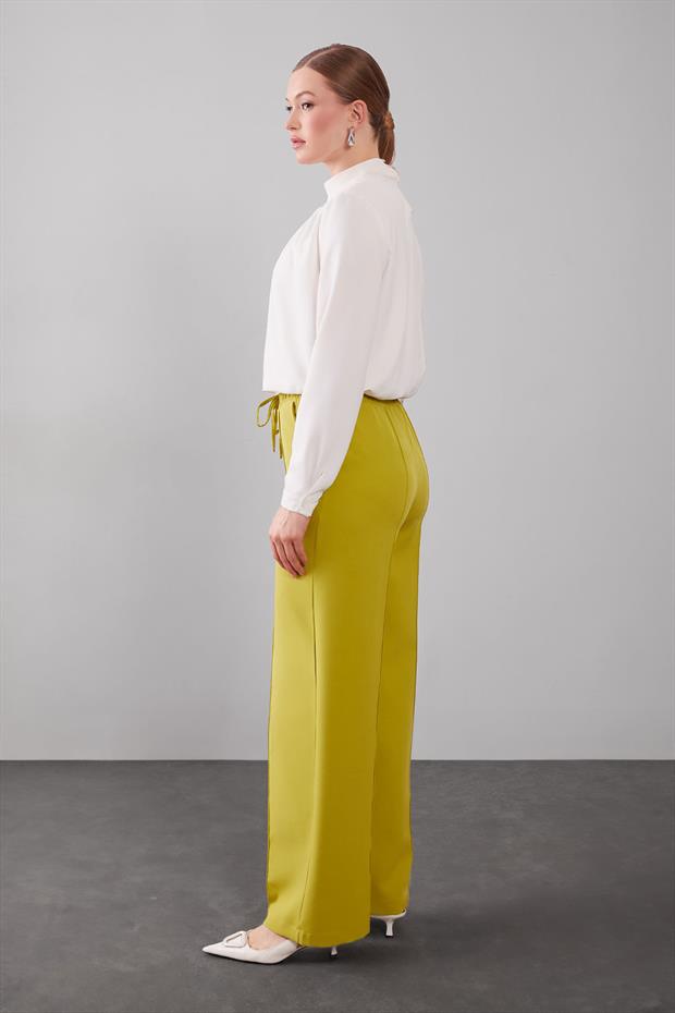 Asit Beli Lastikli Nervür Dikişli Pantolon