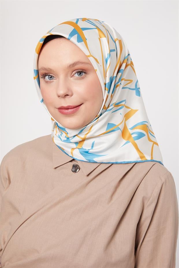 Bebe Mavisi Crack Desen Trend Twill Eşarp