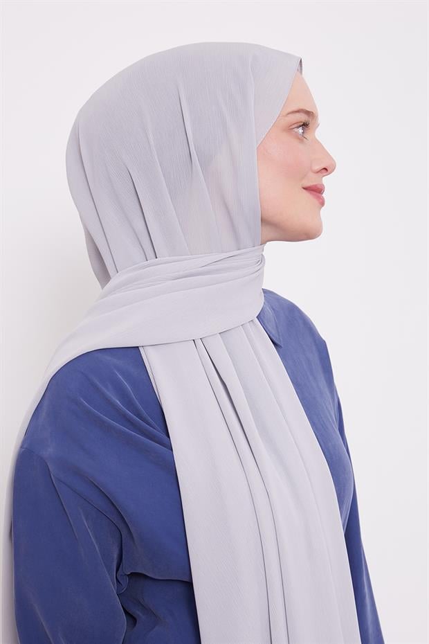 Bebe Mavisi Krinkıl Düz Şal