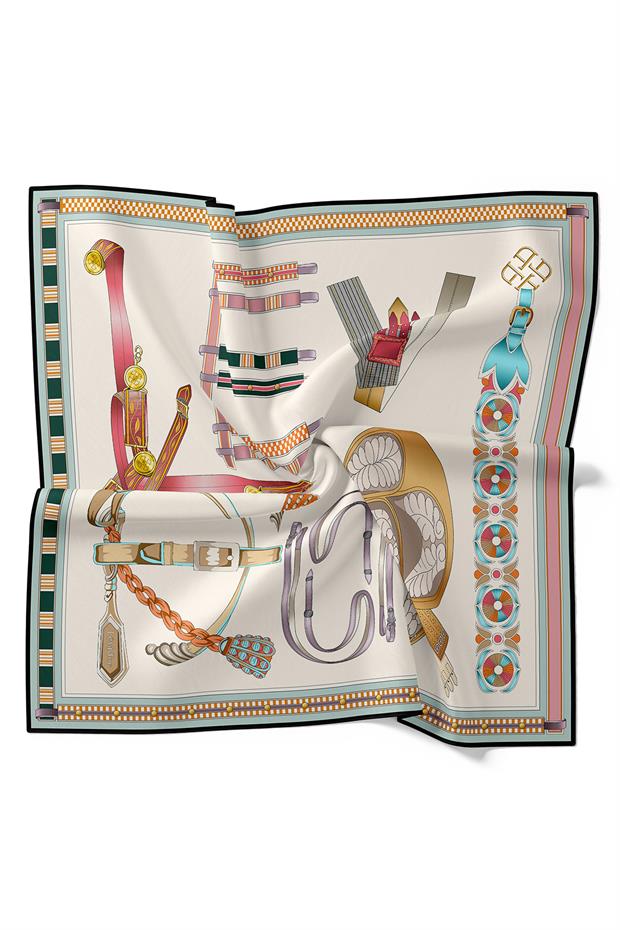 Bebe Mavisi Twill İpek Eşarp Lunera Koleksiyonu