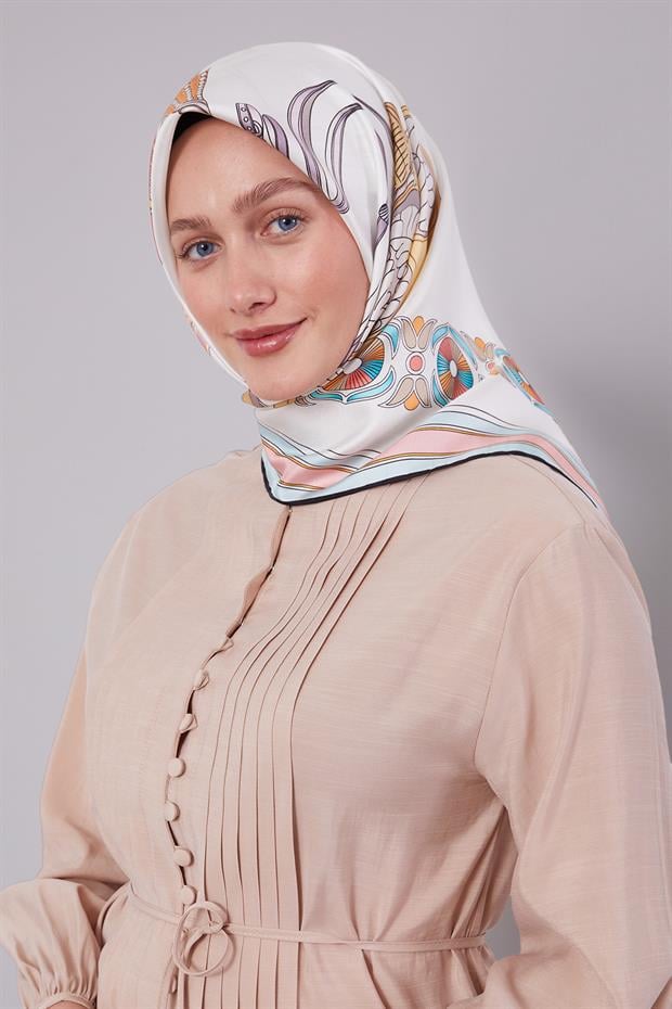 Bebe Mavisi Twill İpek Eşarp Lunera Koleksiyonu