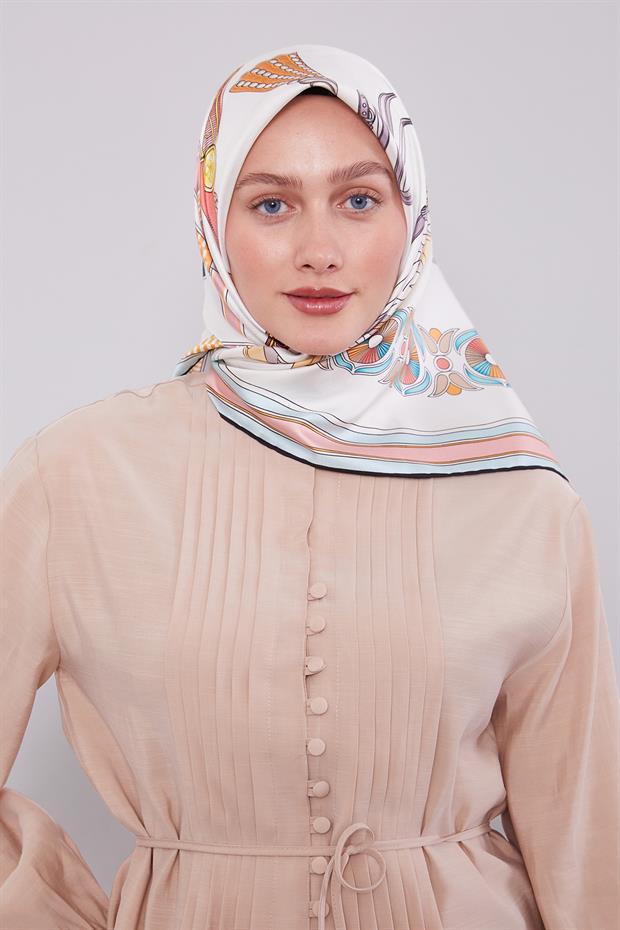 Bebe Mavisi Twill İpek Eşarp Lunera Koleksiyonu