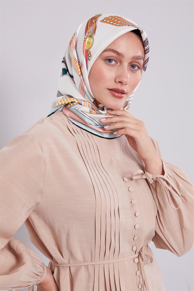 Bebe Mavisi Twill İpek Eşarp Lunera Koleksiyonu