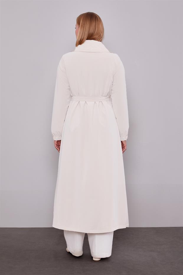 Bej AçılırFermuar Detaylı Trençkot