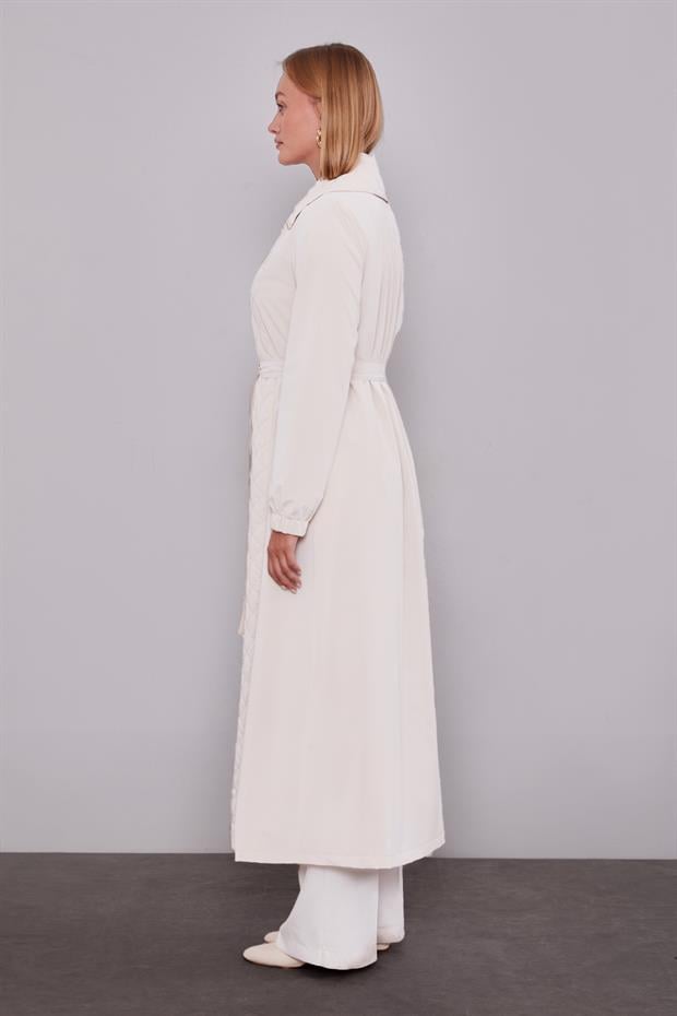 Bej AçılırFermuar Detaylı Trençkot