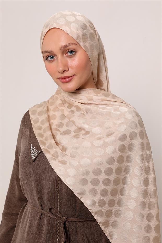 Bej Benek Desenli Jakar Capri Şal