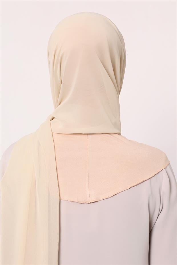 Bej Büyük Hijap Şifon Şal