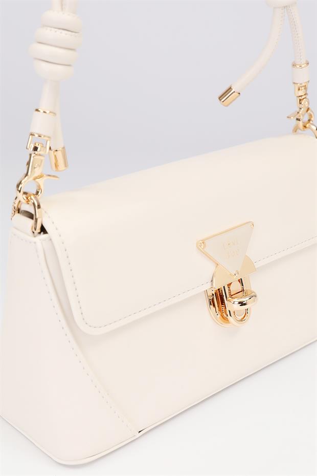 Bej Büzgü Detay Omuz Çantası