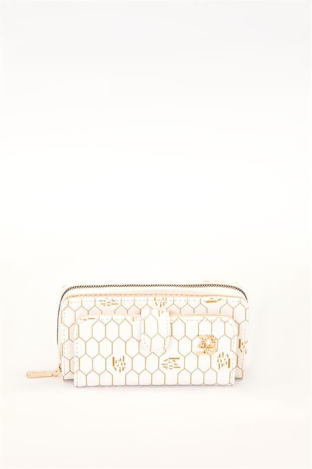 Bej Çift Gözlü Cüzdan