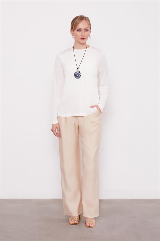 Bej Dantel Detaylı Üçlü Ceket Takım