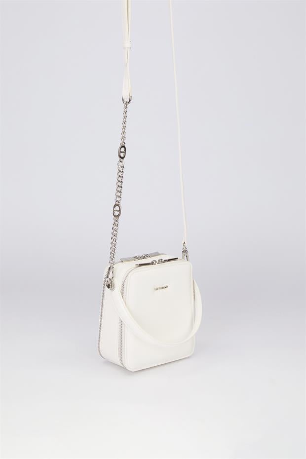 Bej Dikdörtgen Model Omuz Çantası