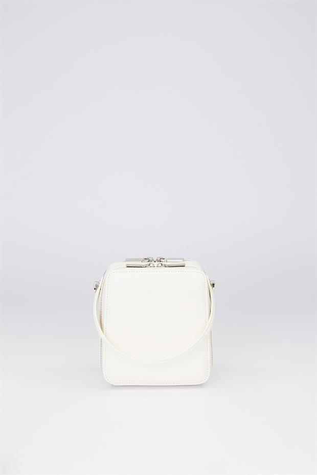 Bej Dikdörtgen Model Omuz Çantası