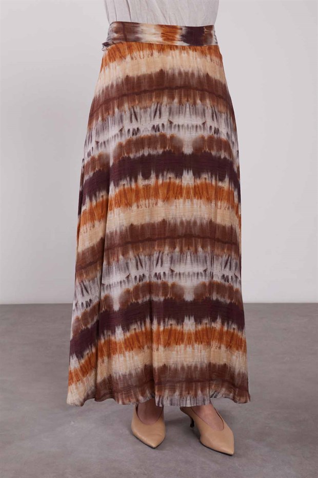 Bej Ebruli Desen Etek Takım