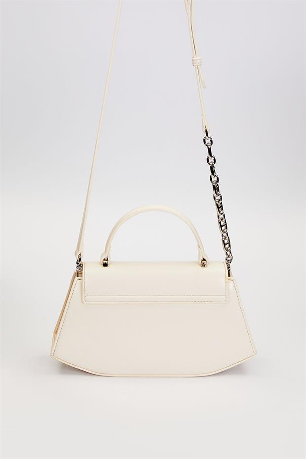 Bej Geometrik Model Omuz Çantası