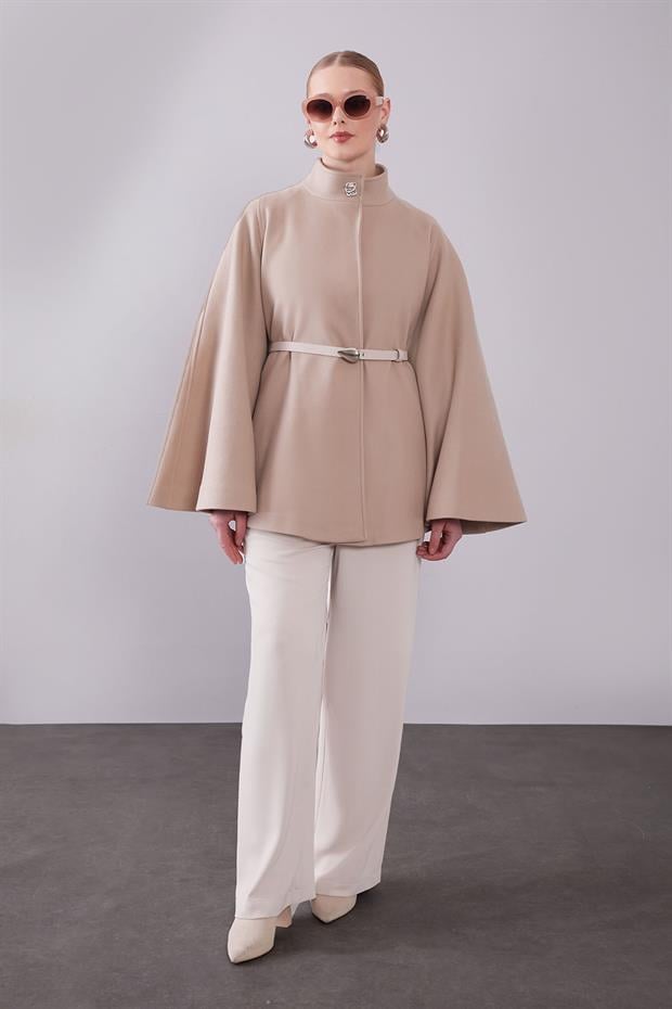 Bej Gizli Kemer Detaylı Panço