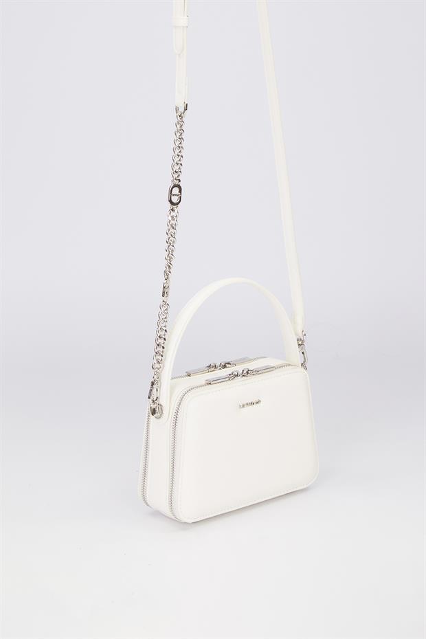 Bej Kare Bombe Görünümlü Omuz Çantası