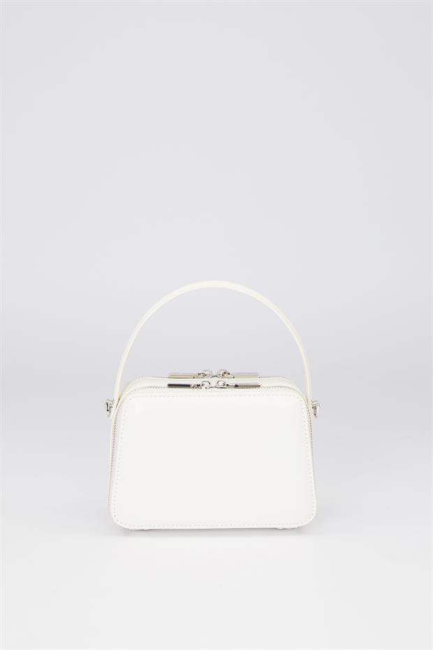 Bej Kare Bombe Görünümlü Omuz Çantası