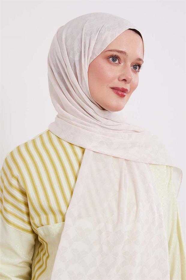 Bej Kristal Desen Jakar Capri Şal