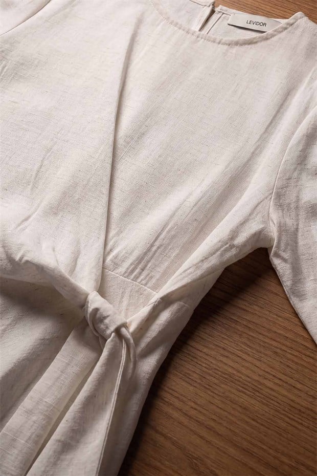 Bej KUŞAKLI BLUZ