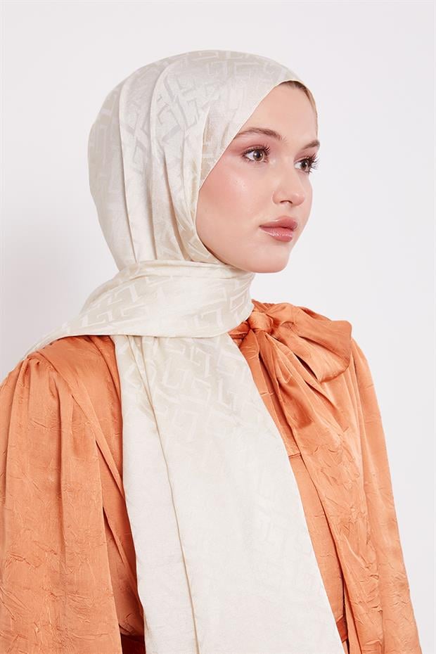 Bej L Desen İtalyan Jakar Şal