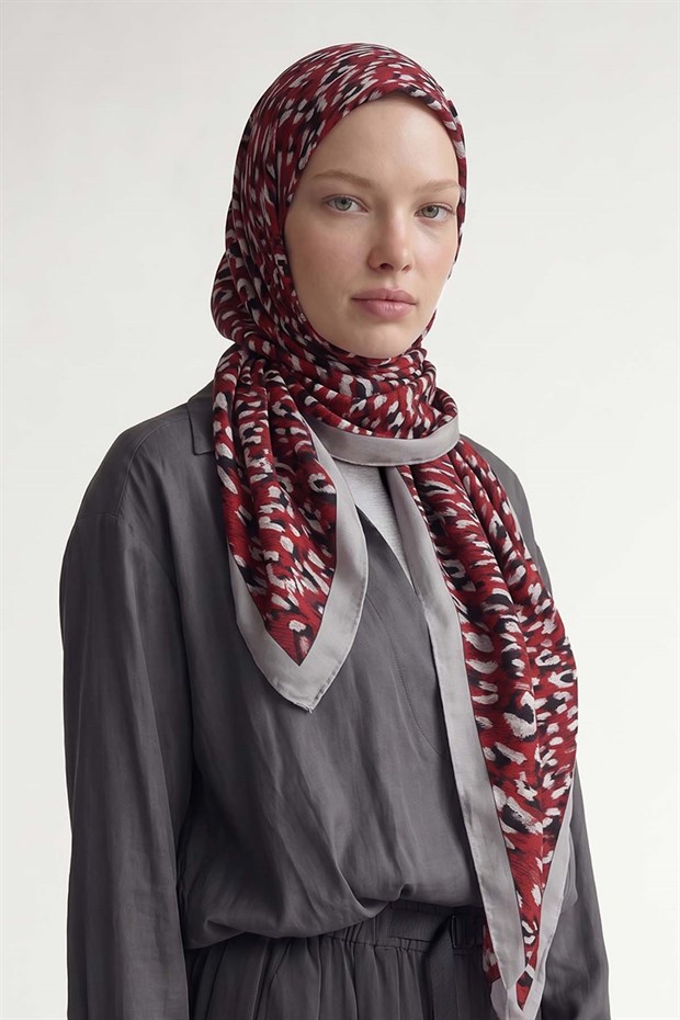 Bej Leopar Dokulu Sport Şal