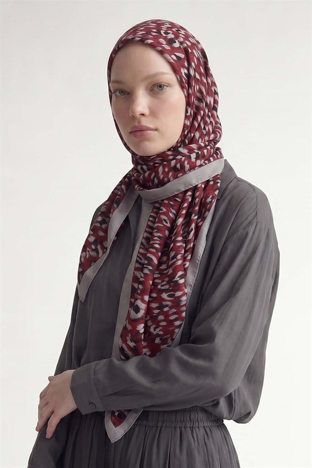 Bej Leopar Dokulu Sport Şal