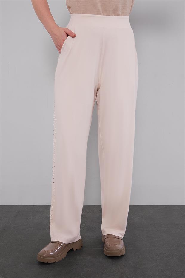 Bej Leopar Kol Desenli İkili Takım