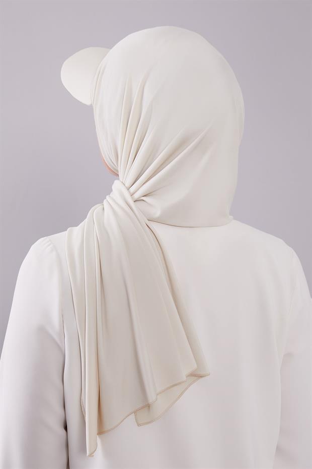 Bej Pratik Şapkalı Şal